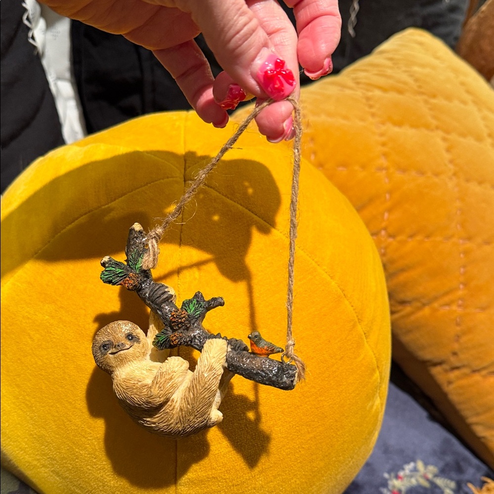 Adorable Sloth Ornament with Rope Hanger - Picture 5 of 9